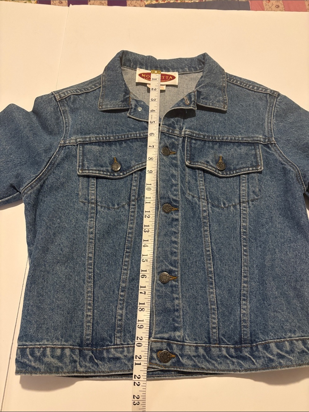Vintage Mondetta Denim Trucker Jacket Medium Wash Jean Jacket, Sz L. - Picture 9 of 11